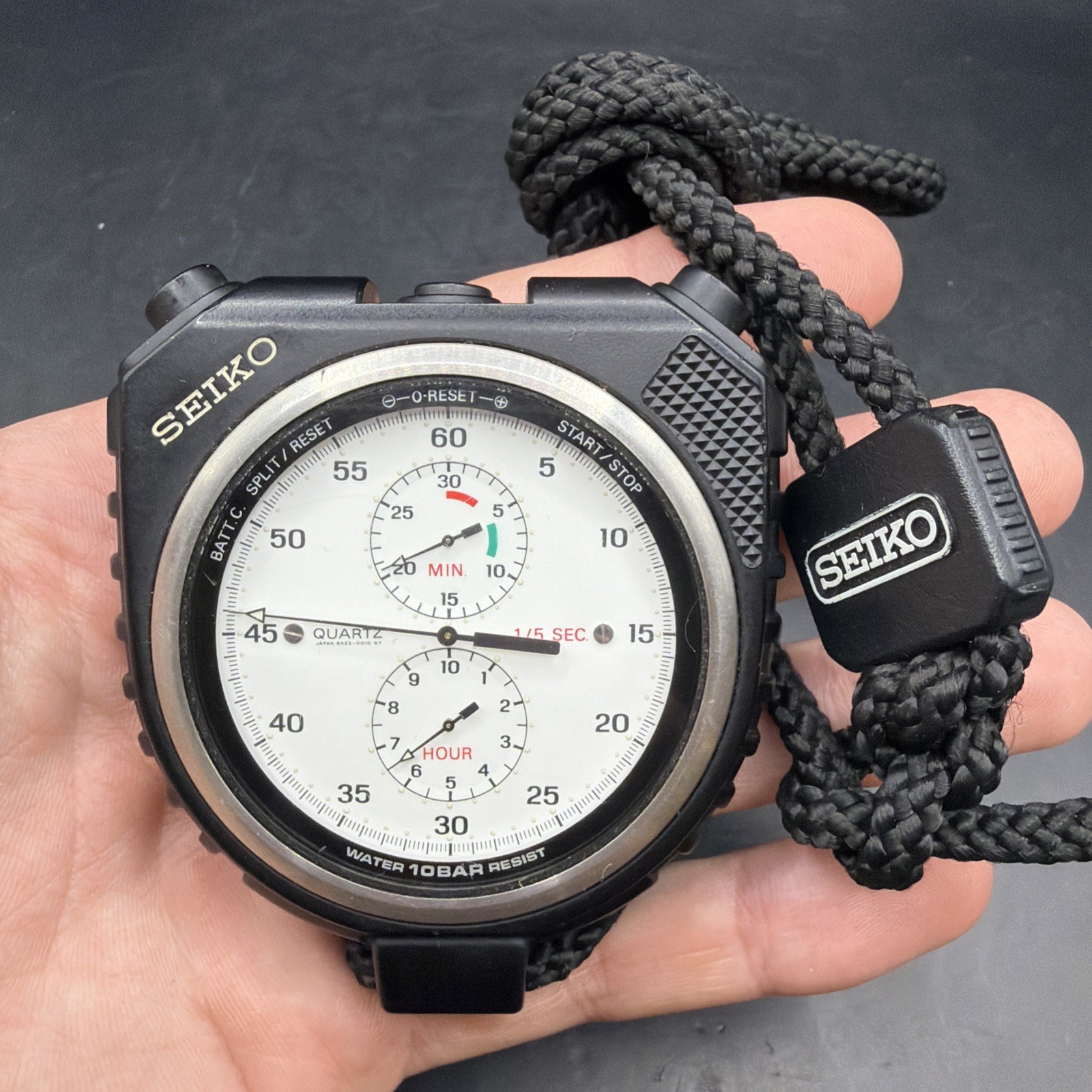 Vintage Seiko 8A23-0010 Referee Analog Quartz Stopwatch 1/5 Sec Timer JDM VGC
