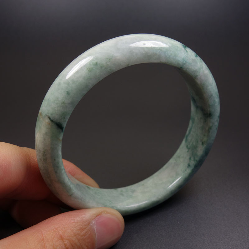 61mm Certified Grade A 100% Natural Green Jadeite Jade Bracelet Bangle Z06991