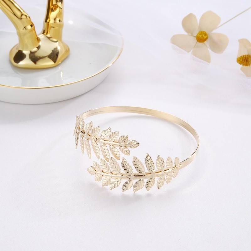 Fashion Roman Goddess Tree Leaf Armband Personalized Punk Open Armban Bracelet
