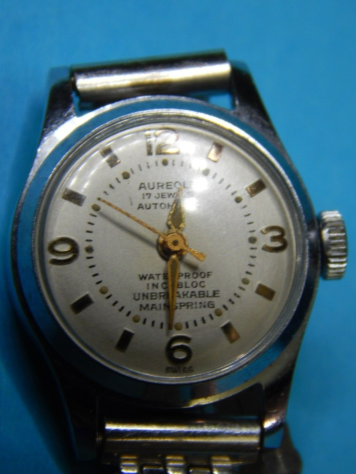Vtg Aureole Mechanical Watch, Needs Repair; 10k Gold Filled Bracelet by Kreisler