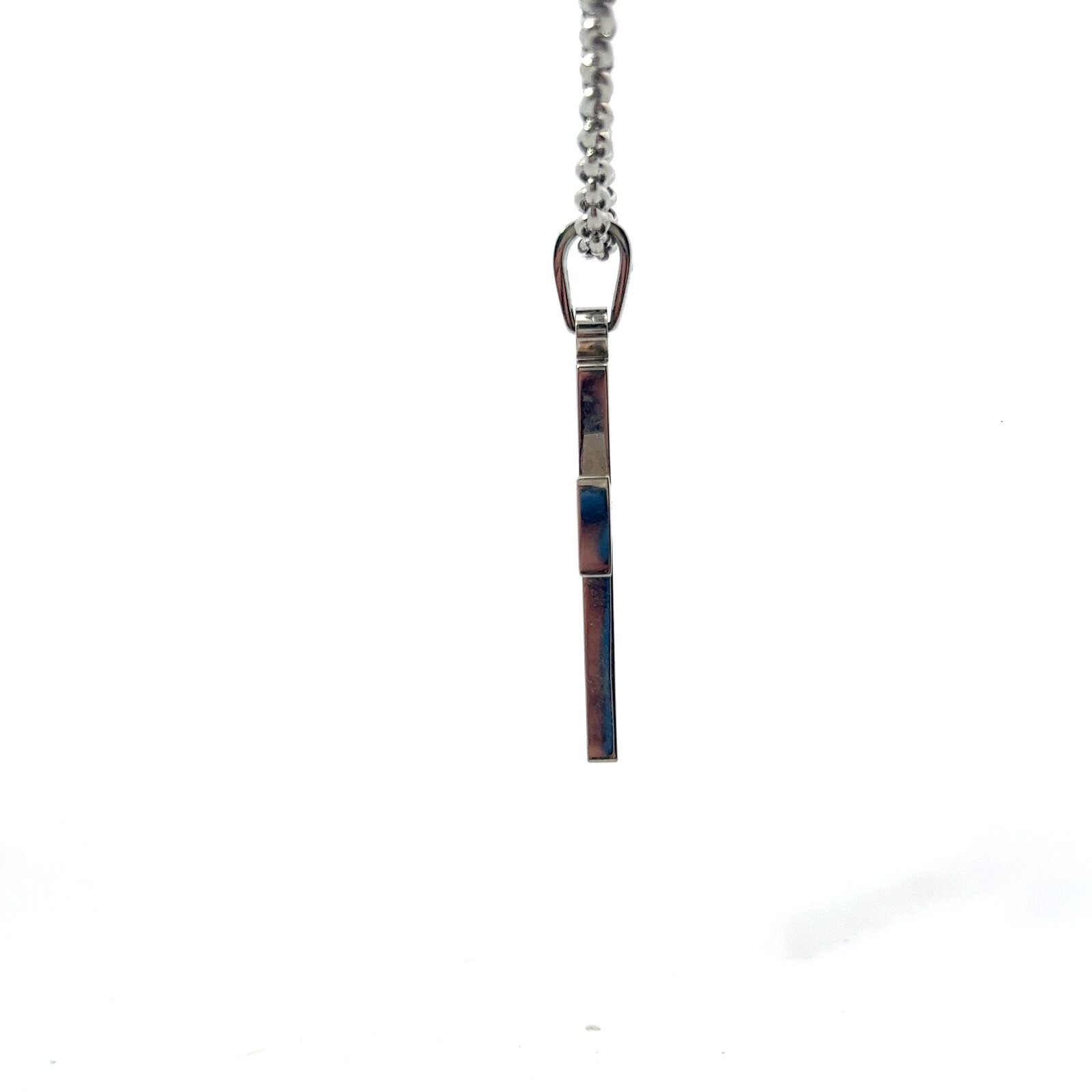 Stainless Steel & Black Resin Inlay Cross 1″ X 2″ Pendant
