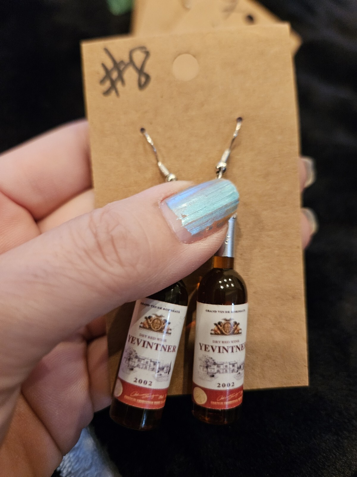 WINE BOTTLE EARRING – HANDMAD Colorful -Accurate – 8 Diff. Styles to Choose from