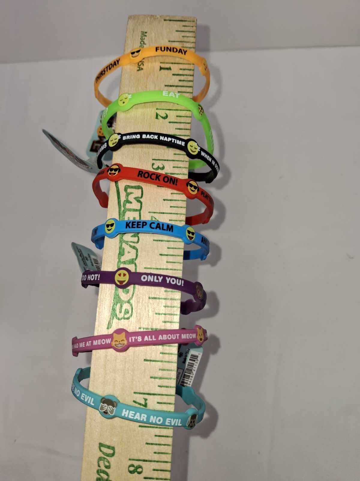 Emoji 100% Silicone Adjustable Charm Bracelets Multicolor Unisex Kids Dangle
