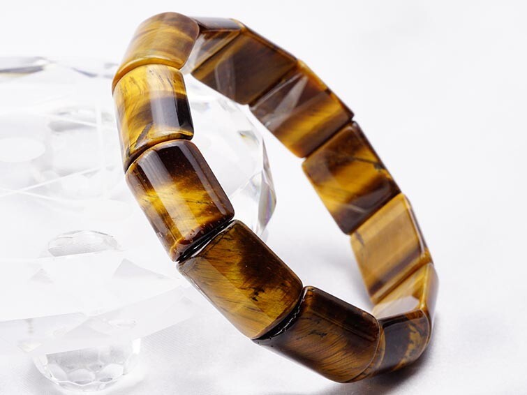 Tiger Eye Bracelet Bangle Stone Bead Crystal Women Men Women Stretch Jewelry