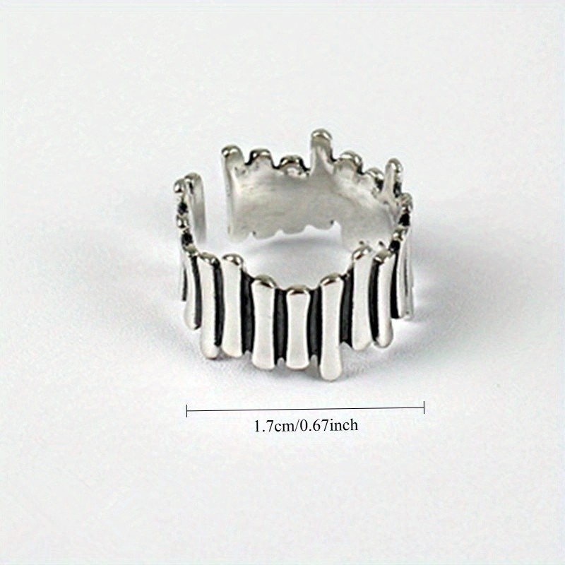 Women’s Fashion Silvery Wave Fence Ring Finger Copper Fashion Open Ring