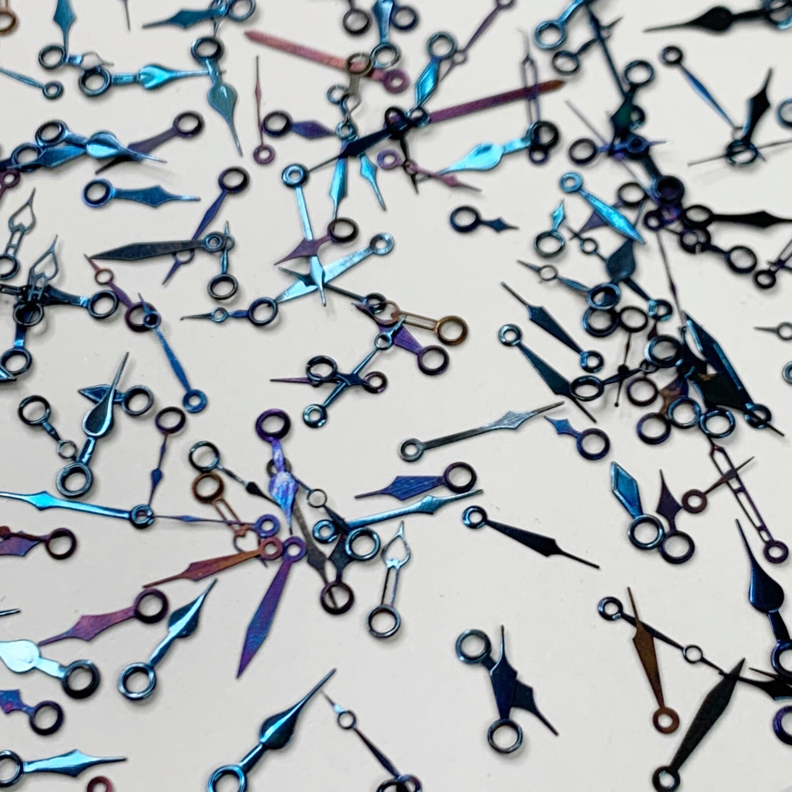 20 Waltham Wrist Watch Hands Blue 3/0 6/0 10L Repair Watchmakers Lot Parts Spade