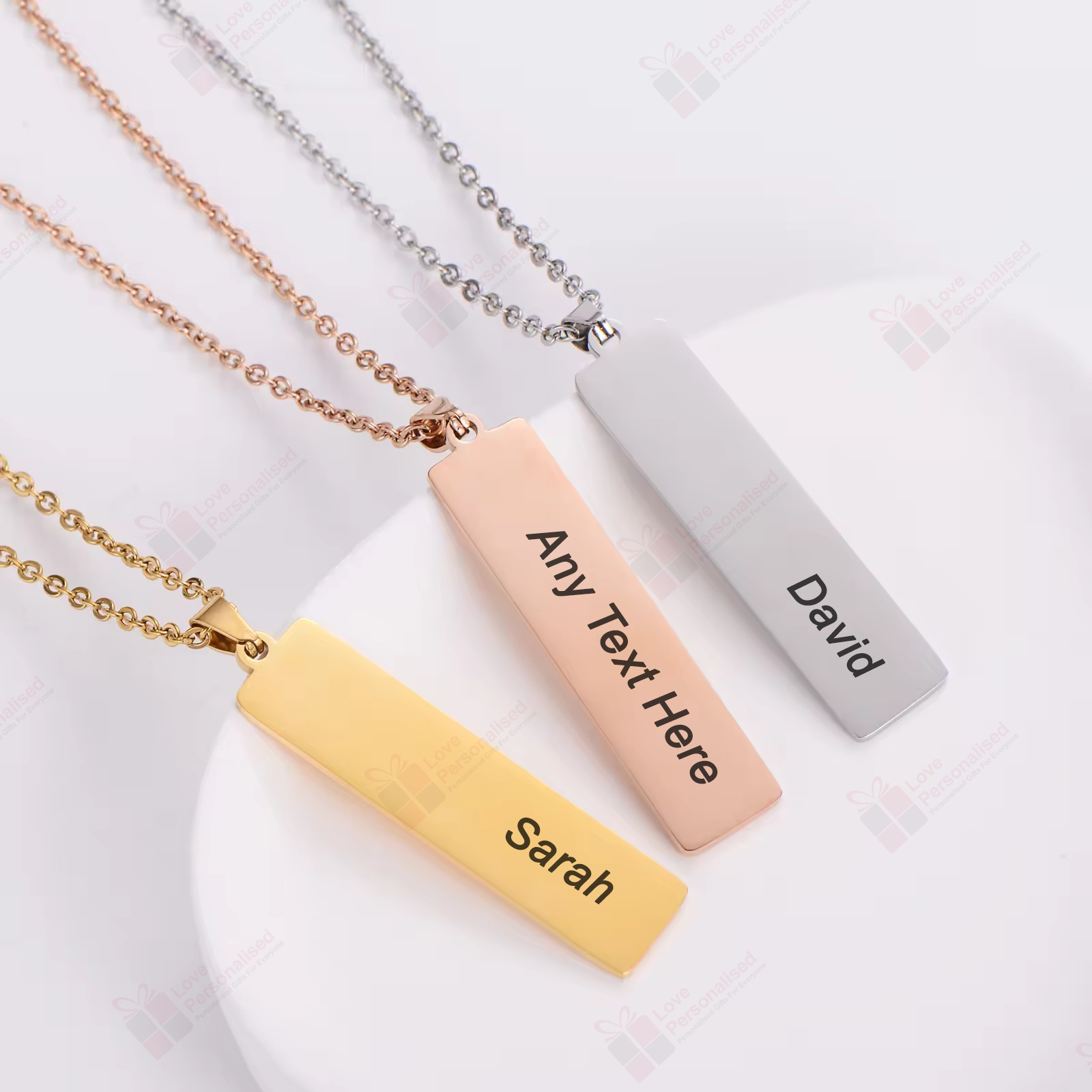 Personalised Necklace Women Men custom Necklace Laser Engraved Stainless Steel