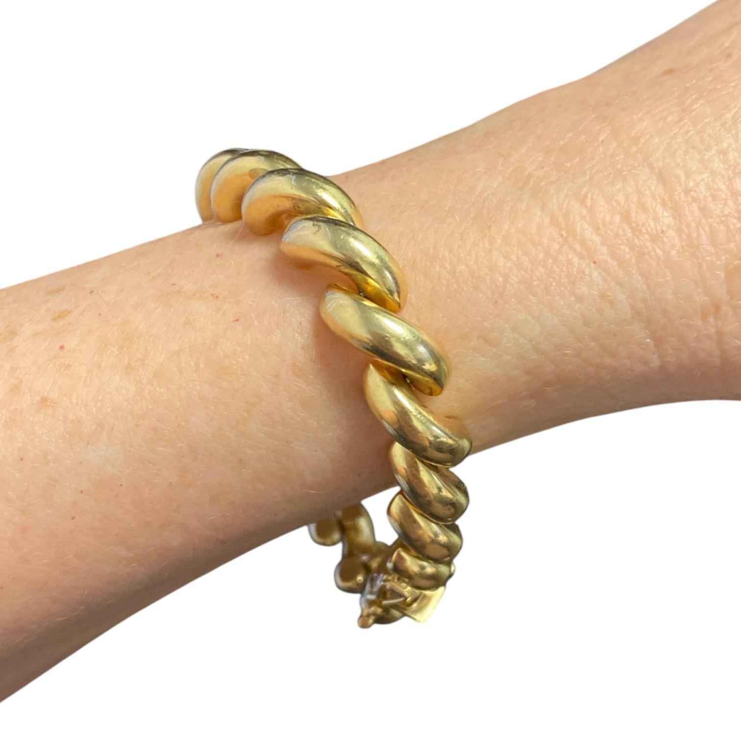 Vintage 14K Yellow Gold San Marco Link Bracelet