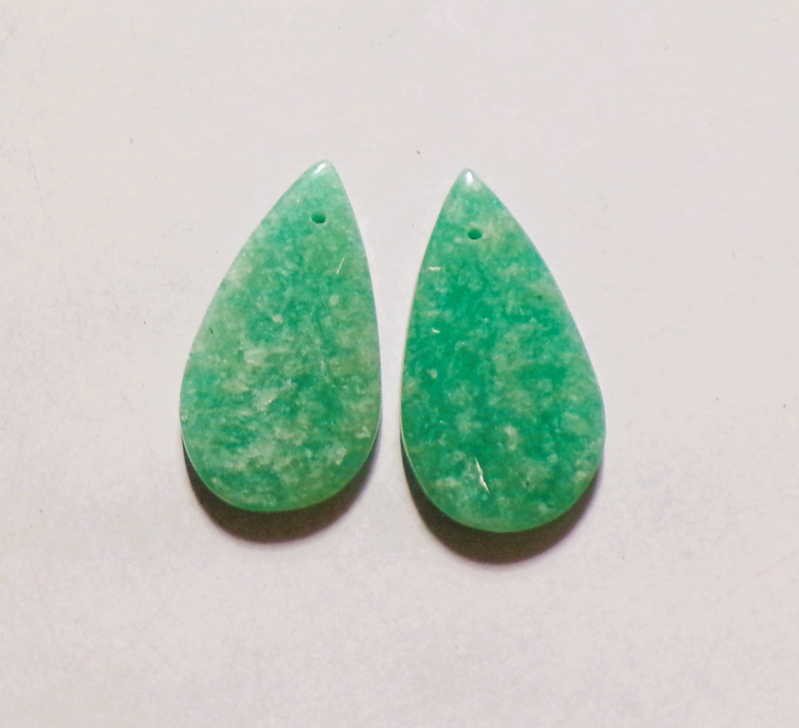 35.65 Cts Natural Amazonite Drilled Cabochon Match Pair Gemstone 30X17MM A18
