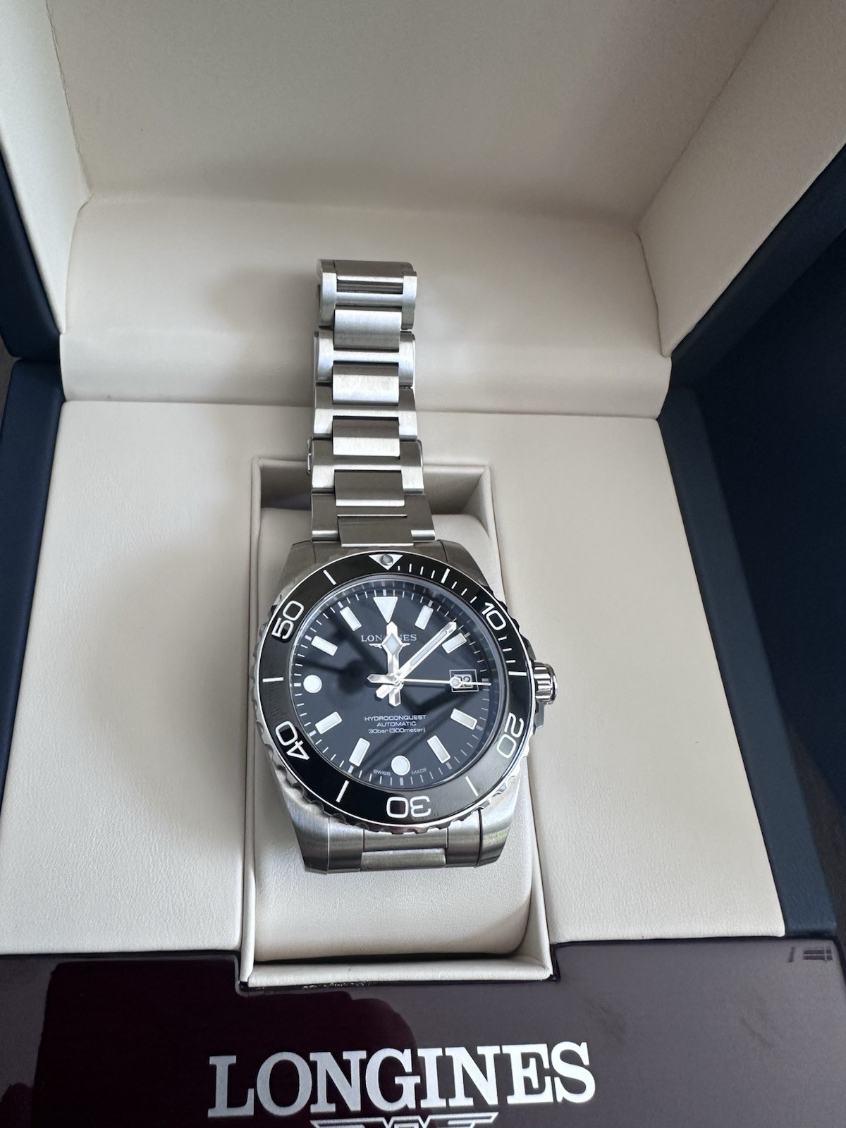 2026 Longines HydroConquest Automatic 39mm Black Dial/Bezel Date Box & Papers