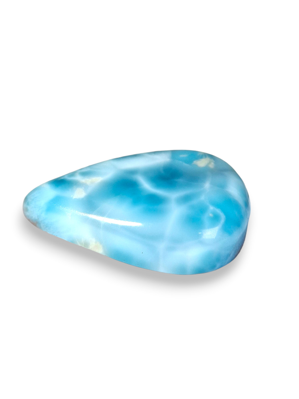 Natural Larimar Loose Cabochon Freeform 132 Carats Dominican Blue Gemstone Cab