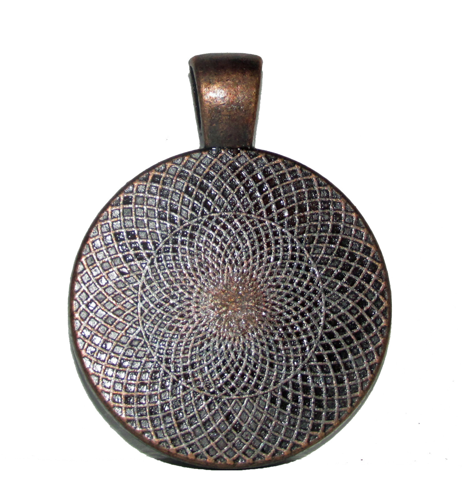 Passion Flower Art Nouveau Glass Top Pendant Necklace Handcrafted Photo Jewelry