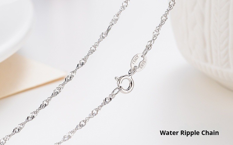 925 Sterling Silver Chain Necklace 45cm Women Layered Dainty Jewelry Gift
