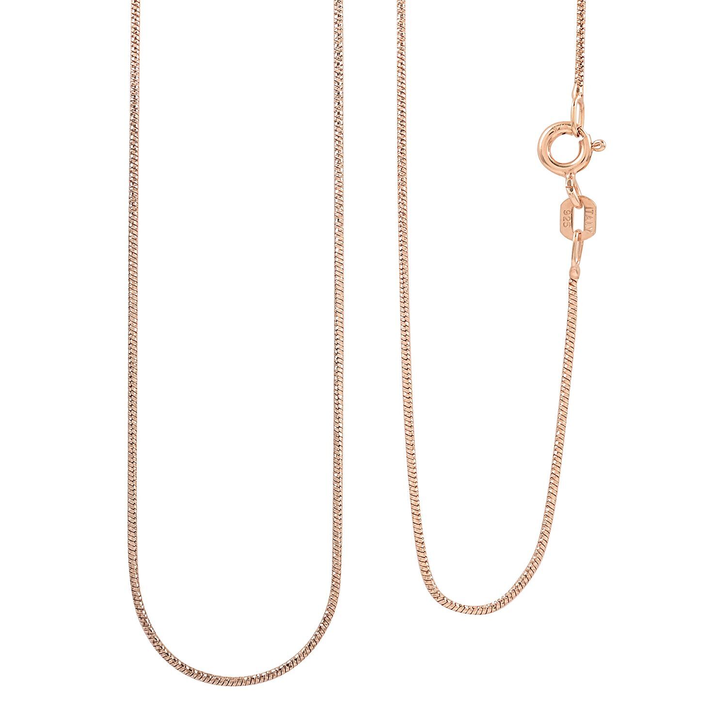 Italian Sparkle Necklace 30″ in 14K RG Plated Sterling Silver 3.5 Grams