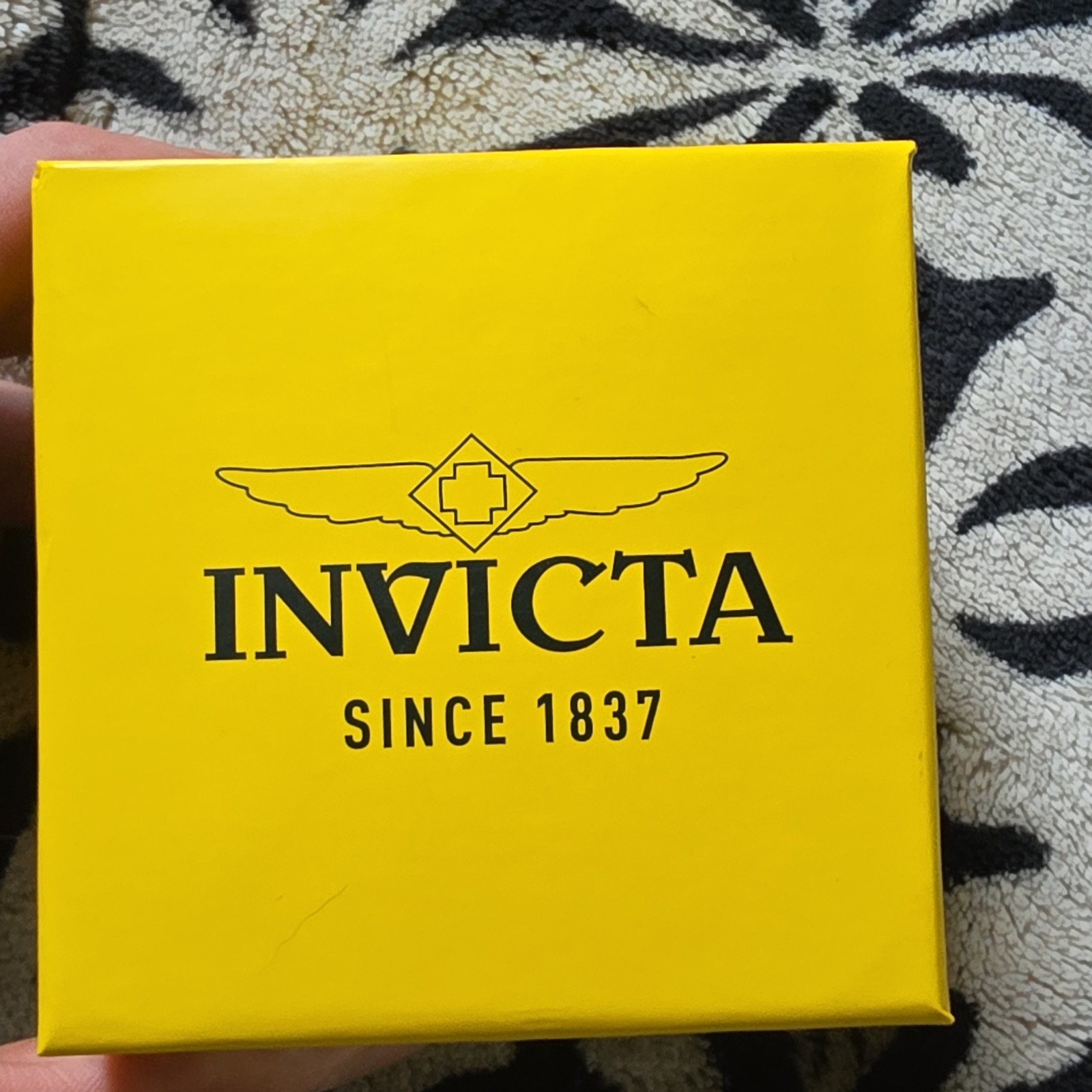 Invicta Chronograph Quartz Analog Watch Black/Red Dial Blue Rubber Strap