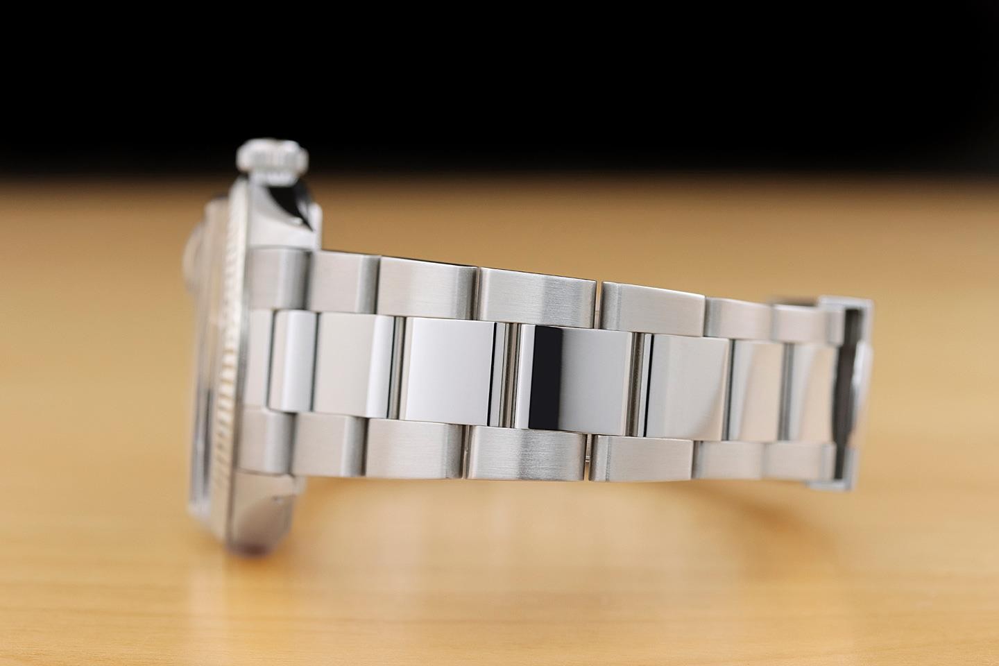 ROLEX DATEJUST 1601 BLACK DIAL 18K WHITE GOLD STAINLESS STEEL OYSTER WATCH