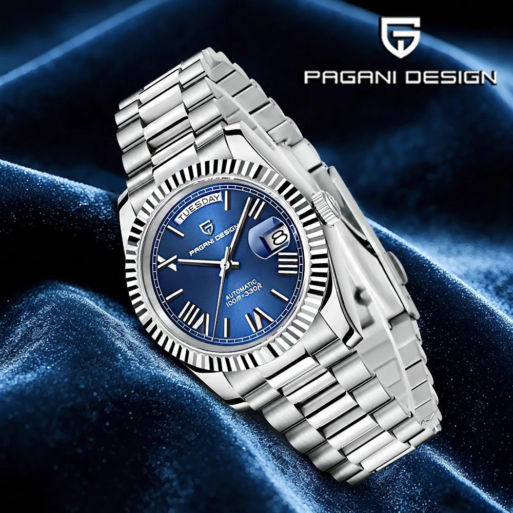 PAGANI DESIGN PD1752 Blue Dial Automatic Stainless Steel Luxury Men’s Watch