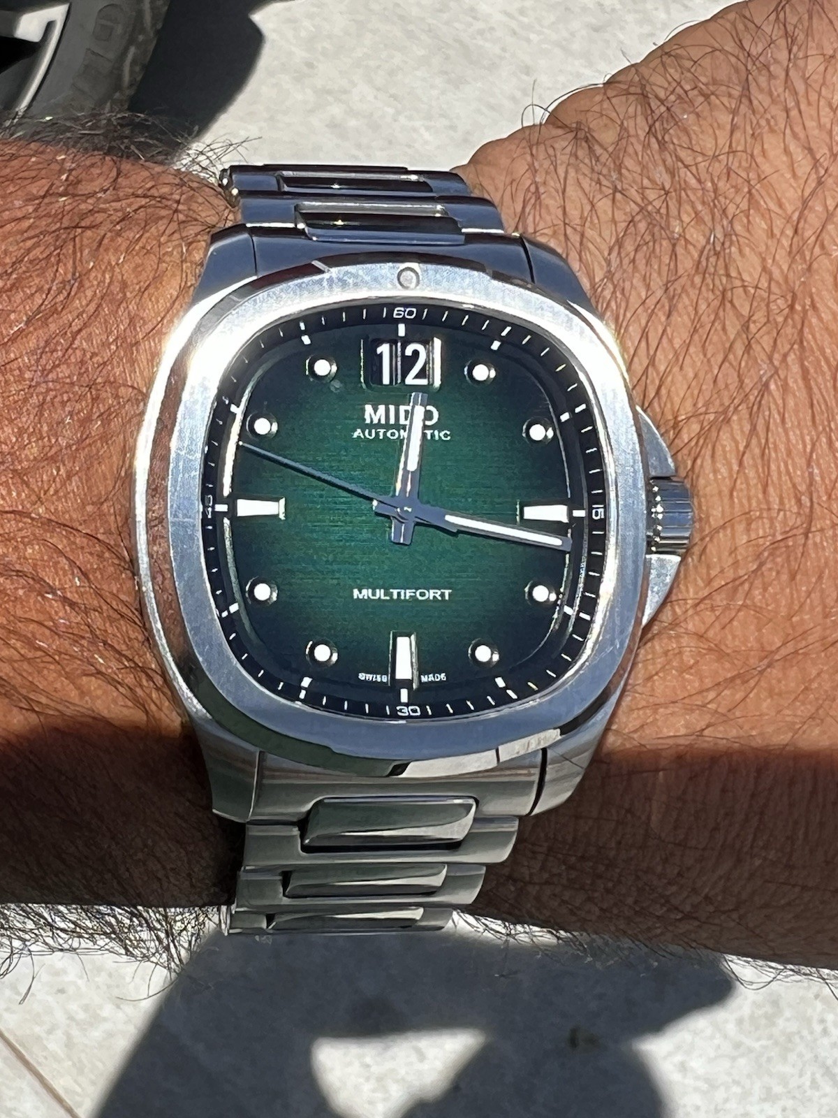 Mido Multifort TV Big Date Green Dial Automatic – Full Set + Extra Rubber Strap