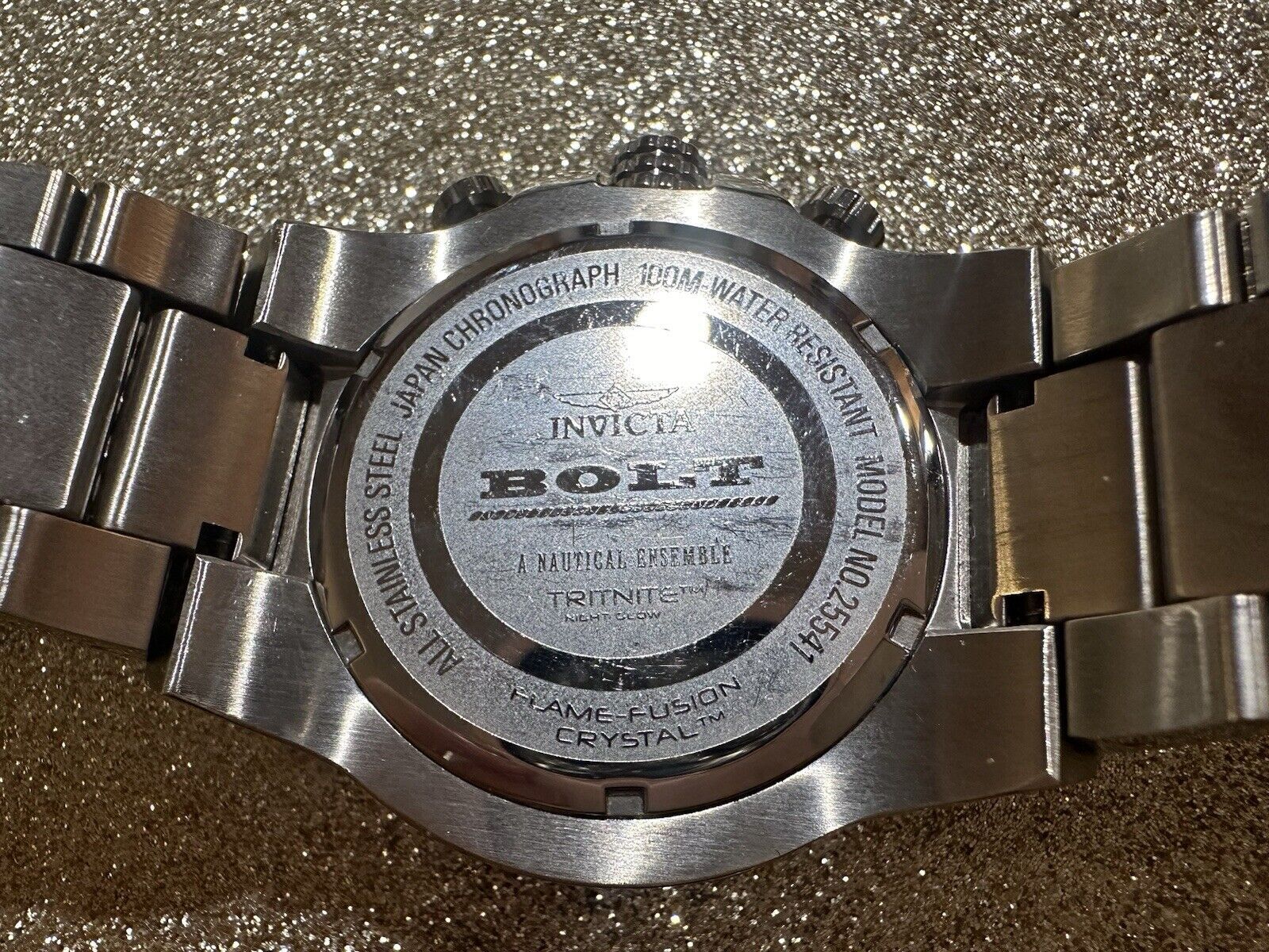 Invicta Bolt Chronograph Tritnite Flame Fusion Crystal Watch