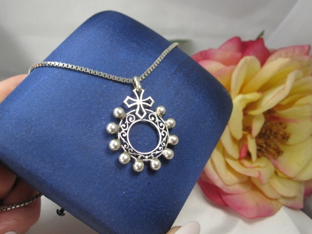 Antique European Silver Pendant with Little Cross Motif