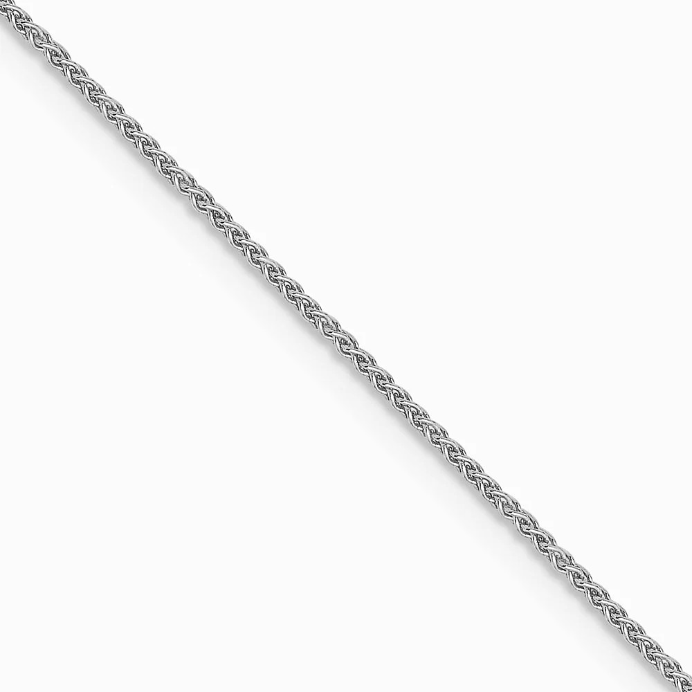 10K White Gold .85mm Spiga Chain Necklace 16″-24″