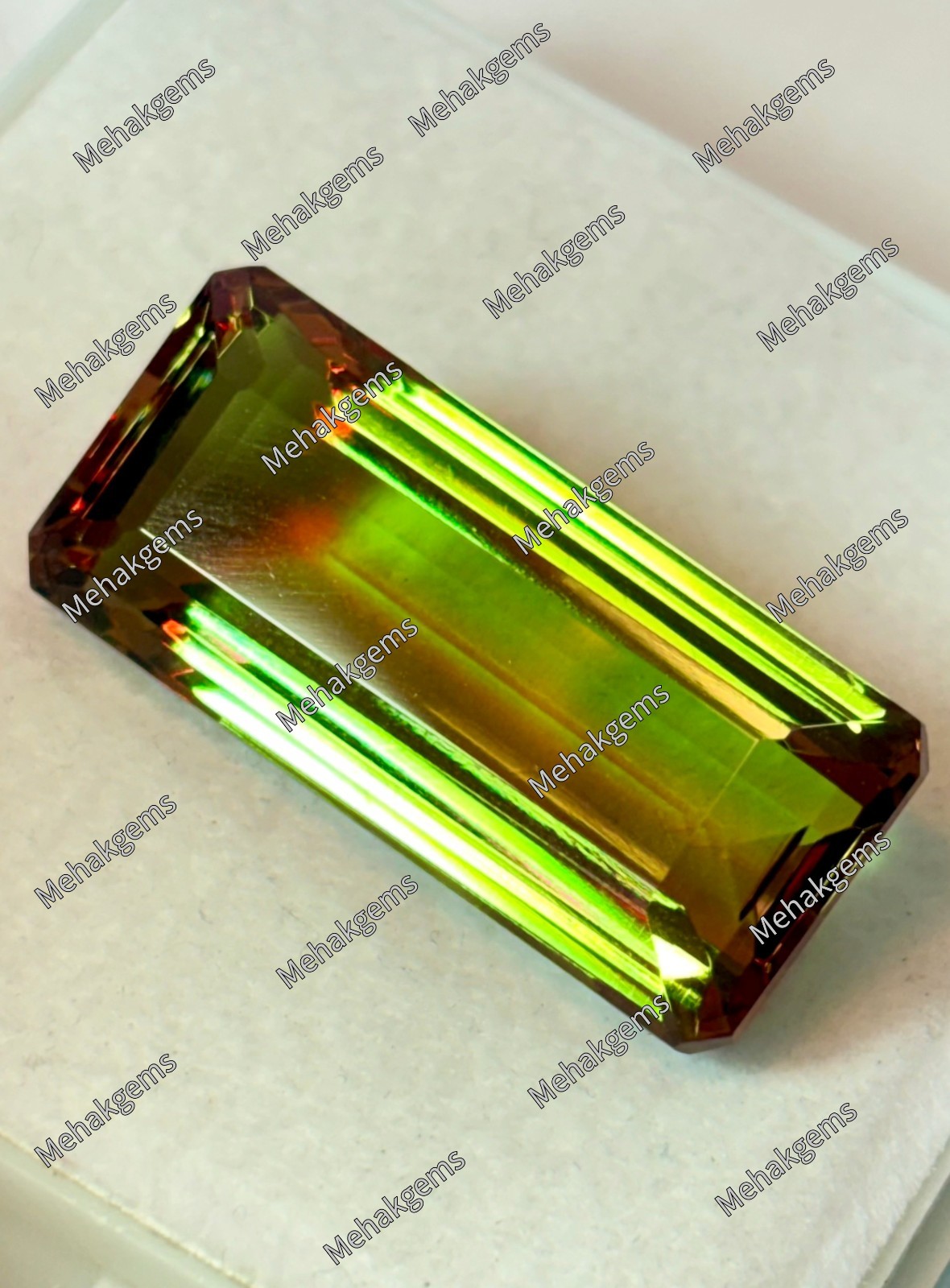 56 Carat Color Shift Zultanite Baguette Gemstone, Custom Ring Pendant Stone