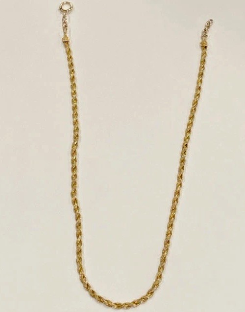 14k Solid Yellow Gold Braided Foxtail Wheat Necklace Pendant Chain 16” 4mm