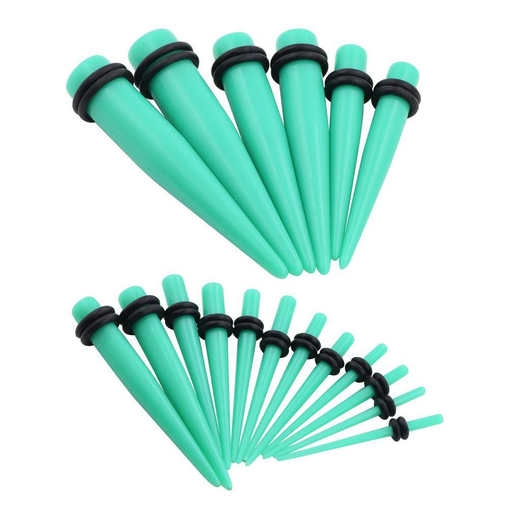 12-18PC Ear Taper Stretching Kit 14G-20MM Beginner Gauges Acrylic Taper Plug Set
