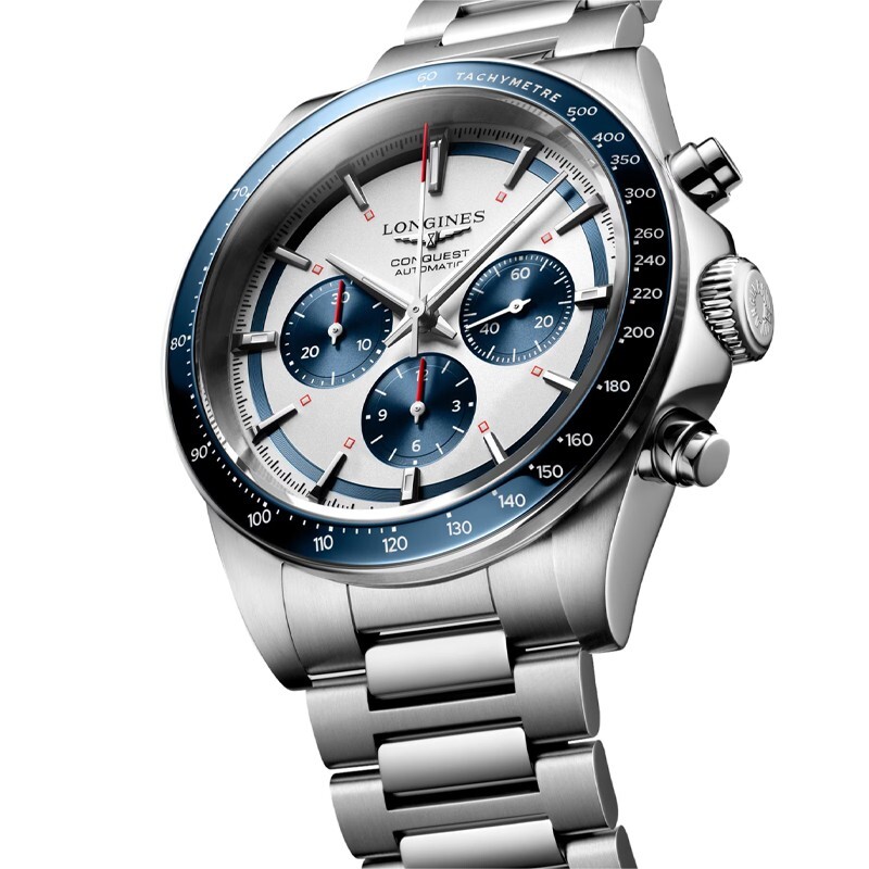New Longines Conquest Chronograph Silver 42mm Men’s Watch L38354986
