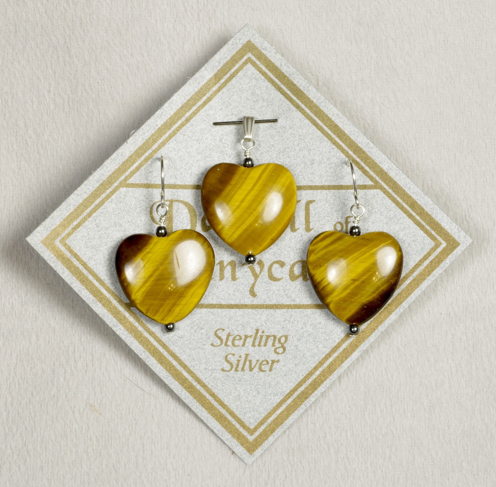Tiger Eye Earrings & Pendant on Sterling Hooks made by Darrell of Bonnycastle