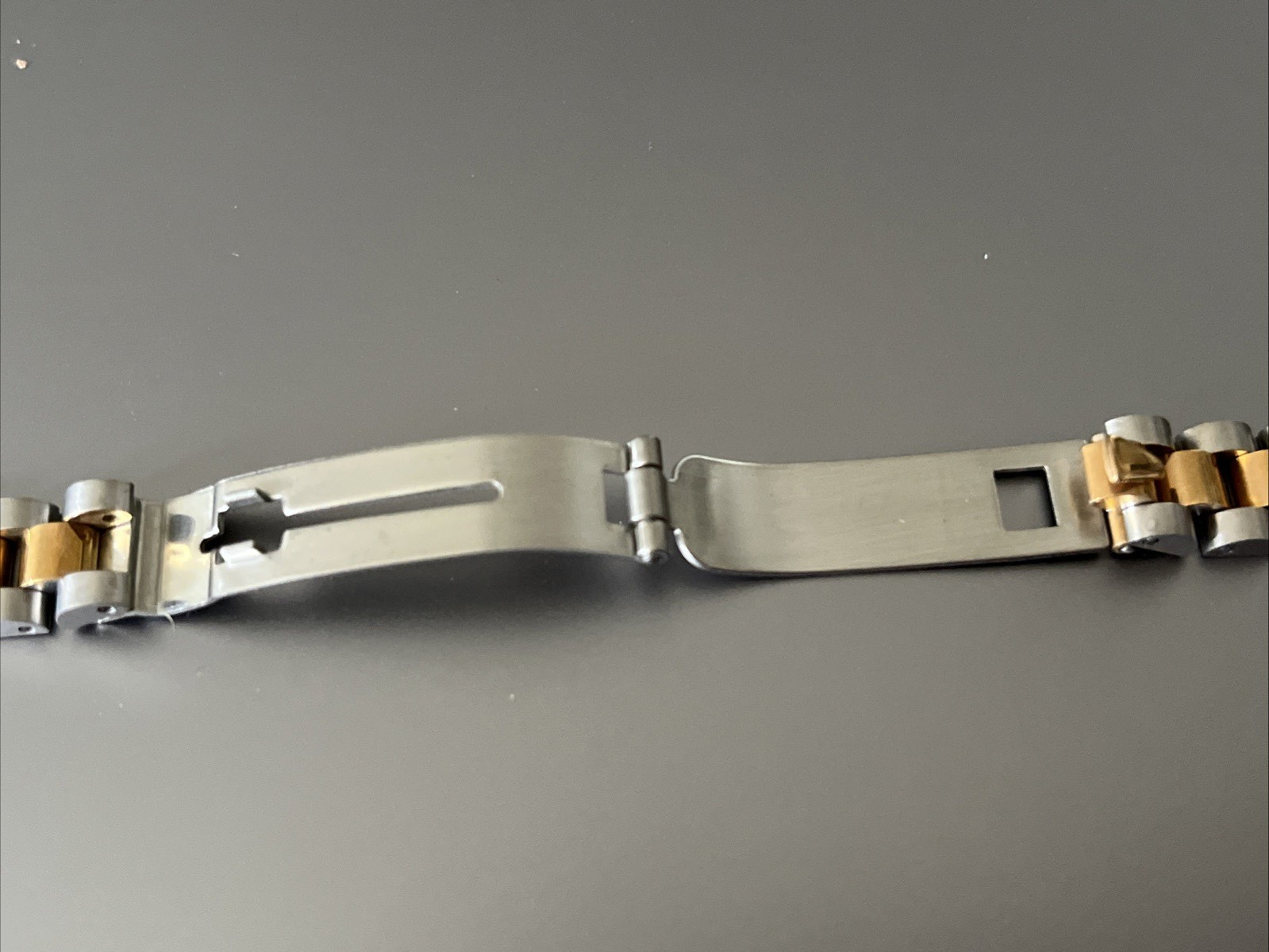 13 mm Watch Bracelet President S/ Steel Two-Tone Mat/Polish Hidden Folding Clasp