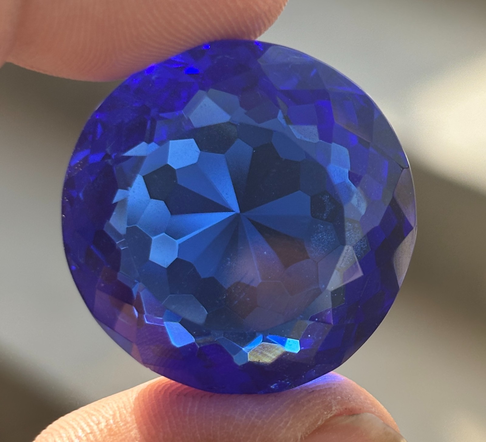 Certified 100 Cts Round Cut Blue Kashmiri Sapphire Loose Natural Gemstone Superb