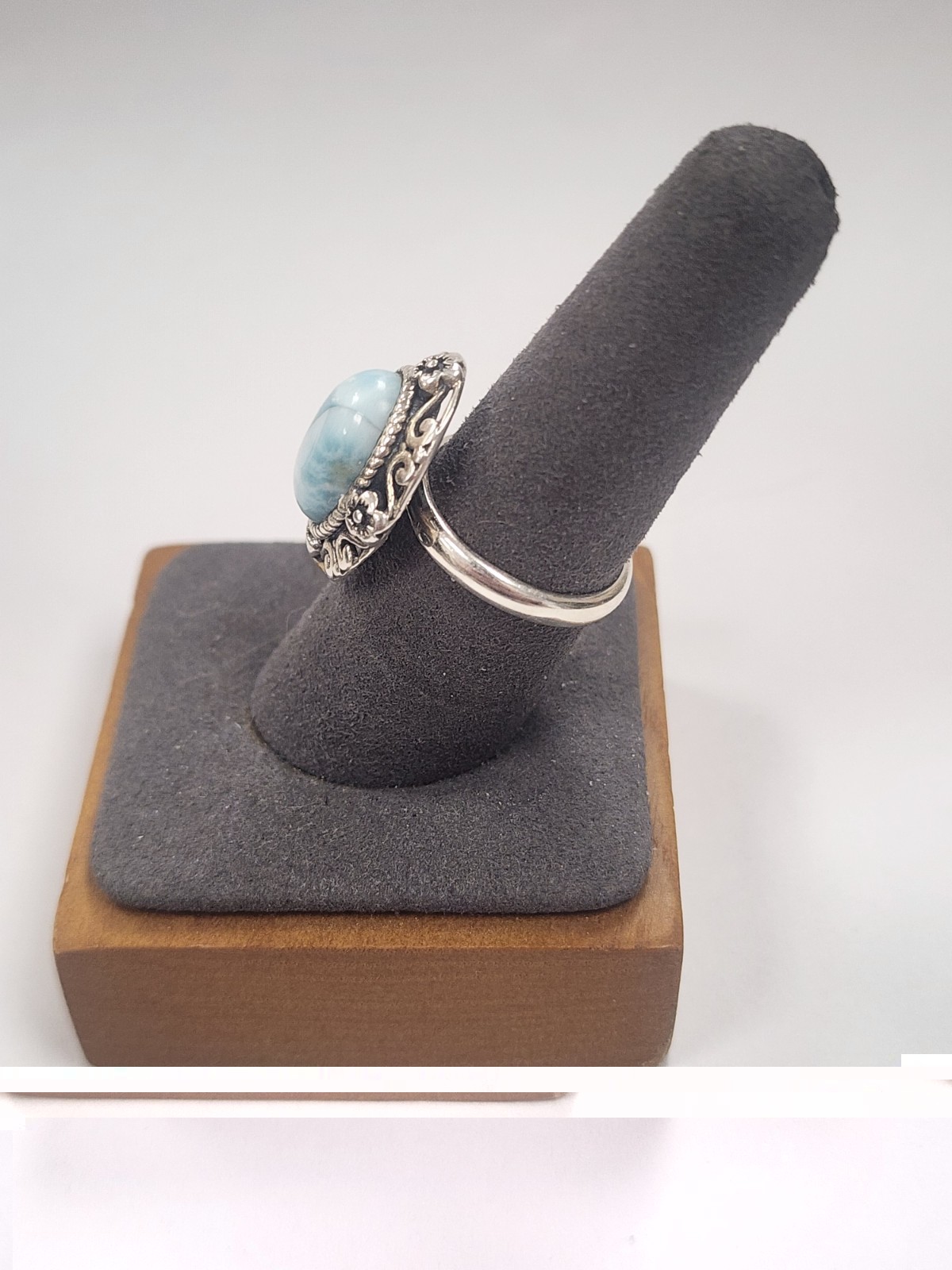 Blue Larimar Sterling Silver Ring #3622