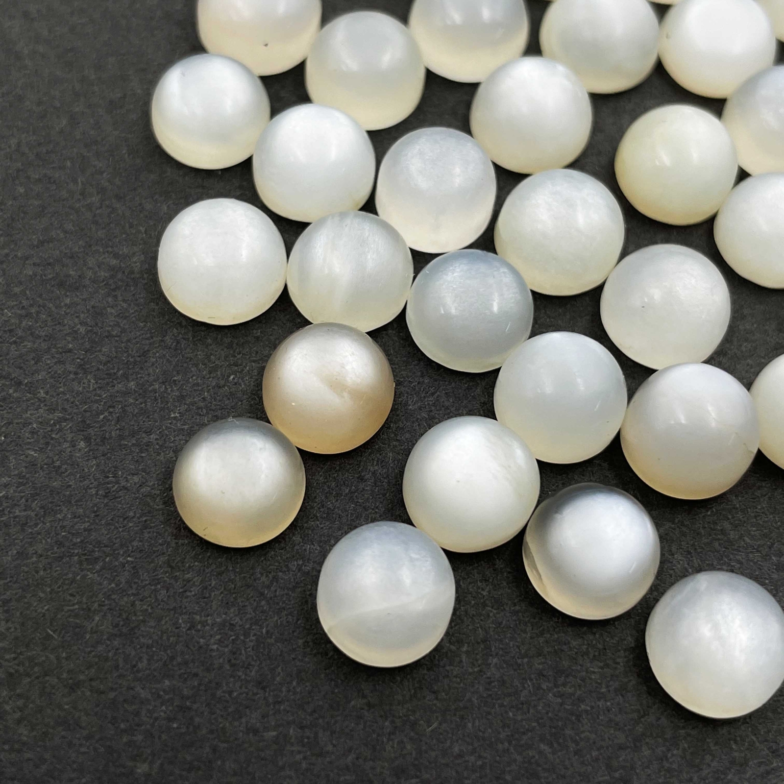 Natural White Moonstone Round Cabochon Loose Gemstone Lot 64 Pcs 7 MM 100 CT