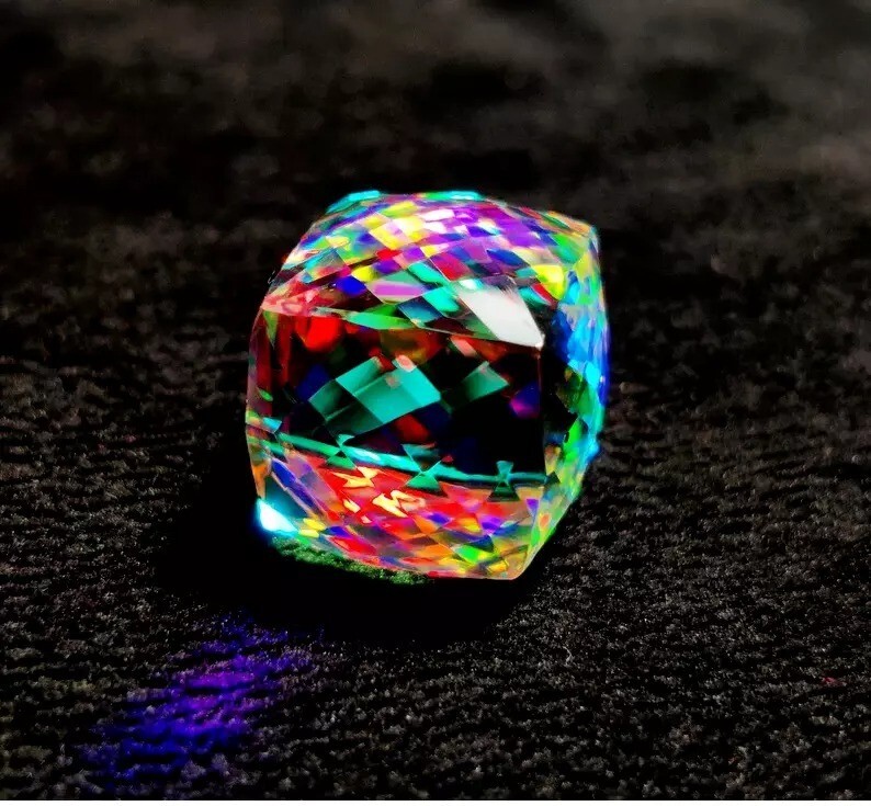 50 CT+ Natural Rainbow Color Cube Cut Mystic Topaz Certified Gemstone