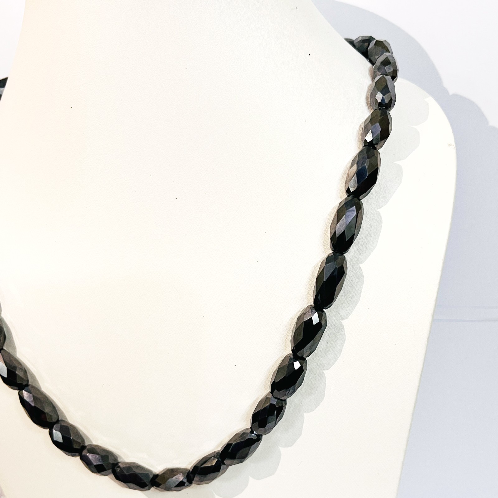 BLACK DIAMOND NECKLACE 18″ INCHES CYLINDER SHAPE AAA CERTIFIED ! FANCY NECKLACE