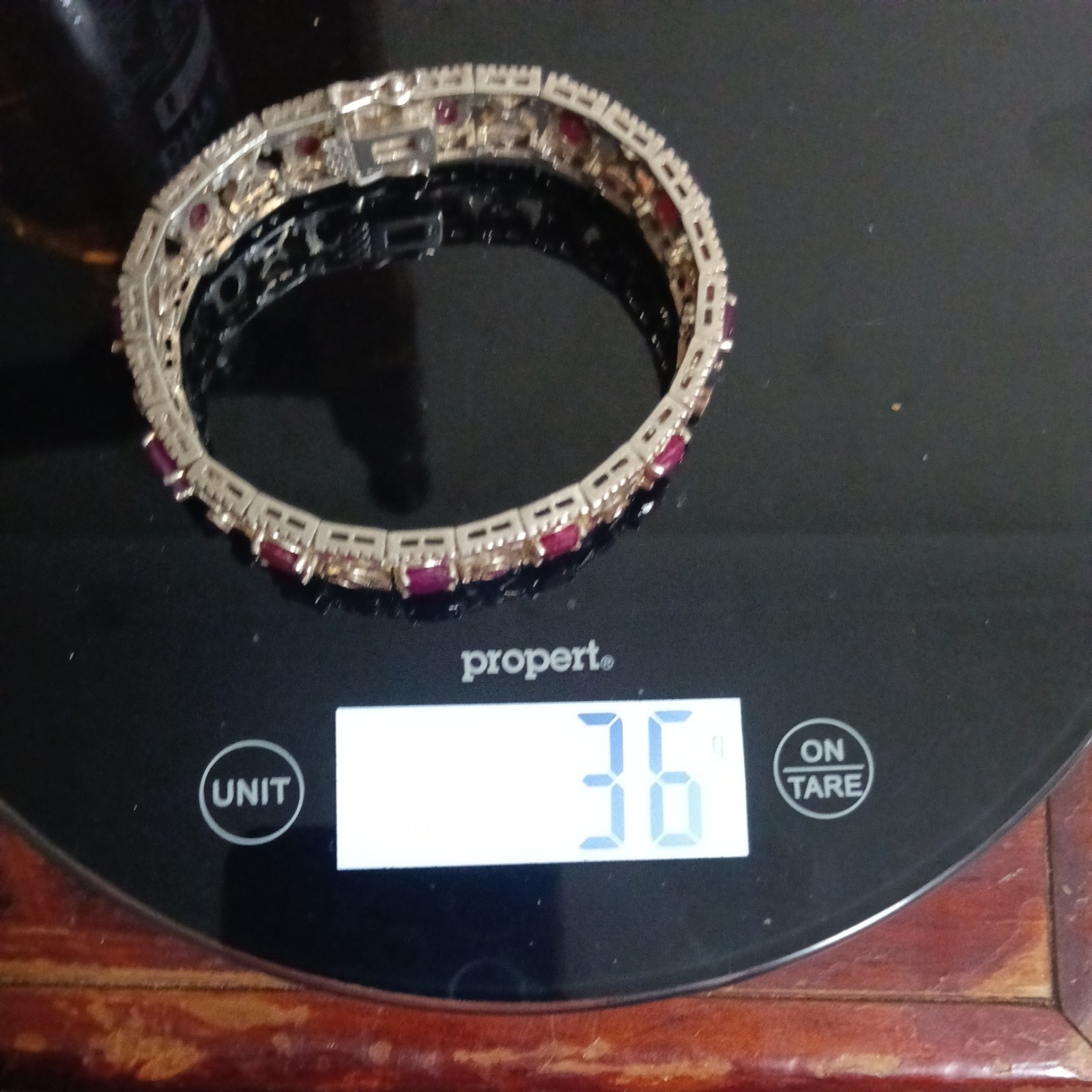 Silver Ruby Bracelet