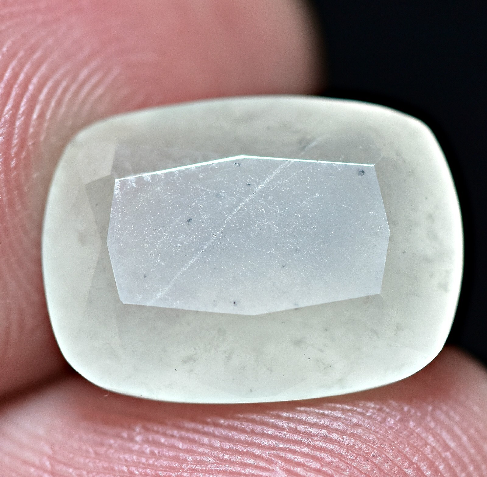 6.80 Carat Top Quality Faceted Rare White Grossular Cut Gem from Pakistan
