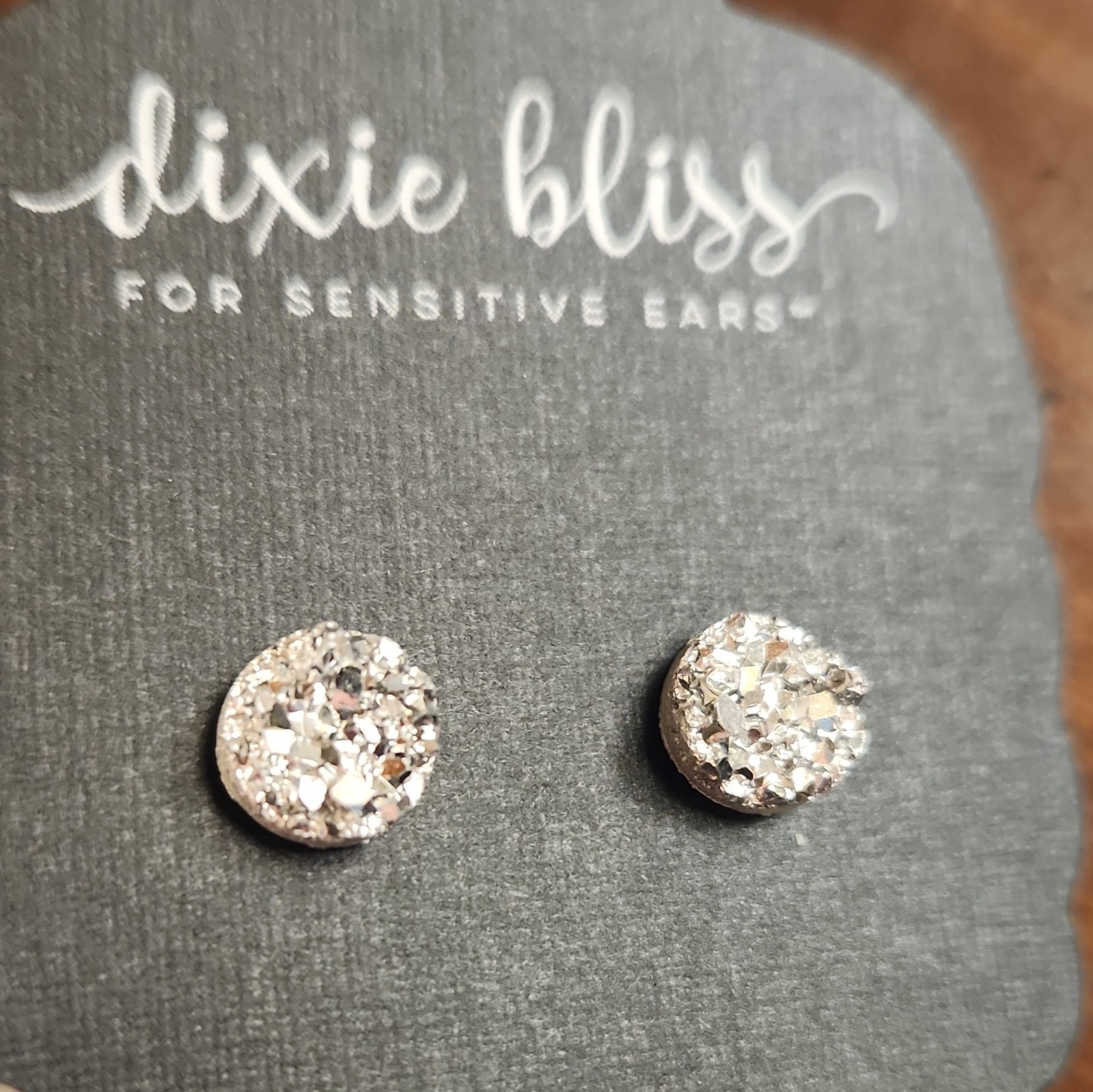 Dixie Bliss Silver Tone Round Pavé Simulated Crystal Stud Earrings, Butterfly