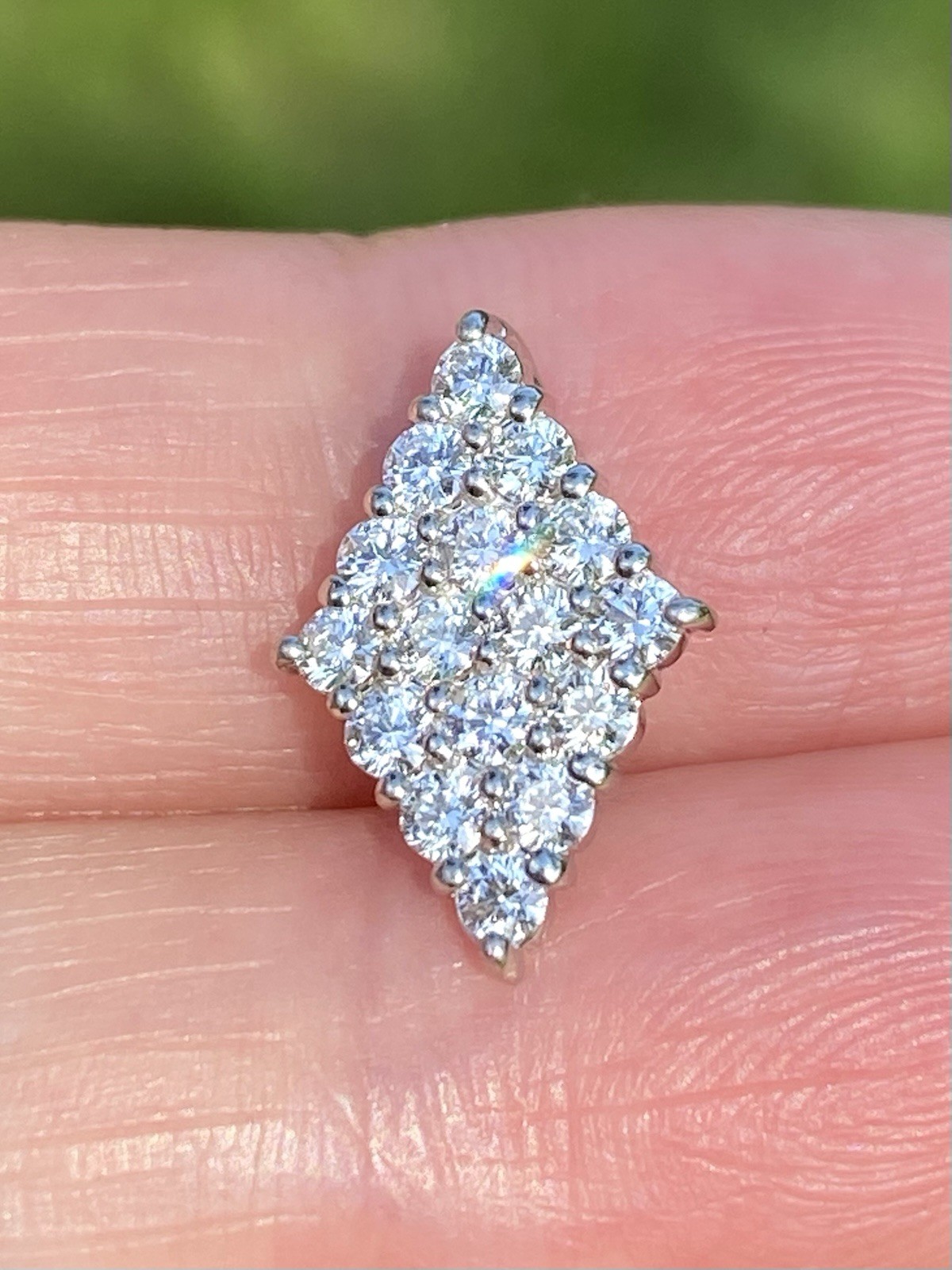 Stunning 0.50CTW 100% Natural Quality Diamond Platinum Pendant
