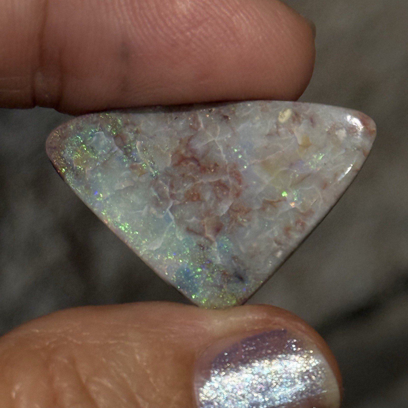 11.6ct 29x18x3.5mm Unique Mintabee Australian Opal Triangle Cabochon Gem
