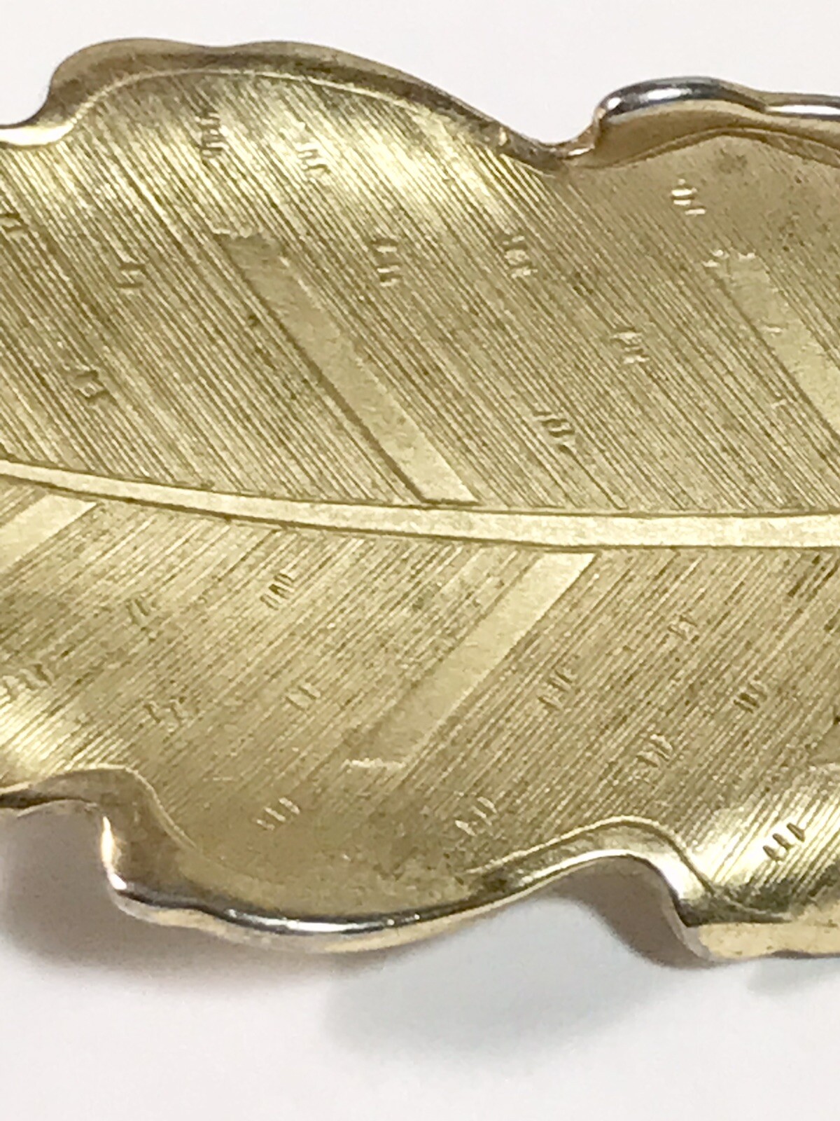 Coro Leaf Brooch Pin Vintage Brushed Gold Tone Signed 3.5 Inches