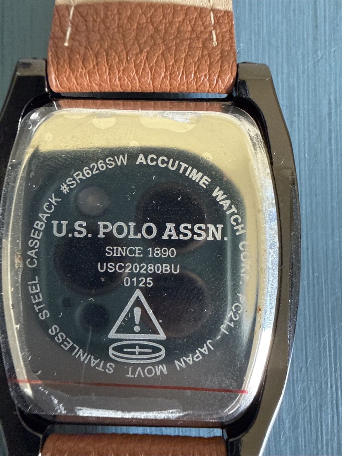 U.S. Polo Assn. Quartz SR626SW Stainless Steel Wrist Watch for Men Leather Band