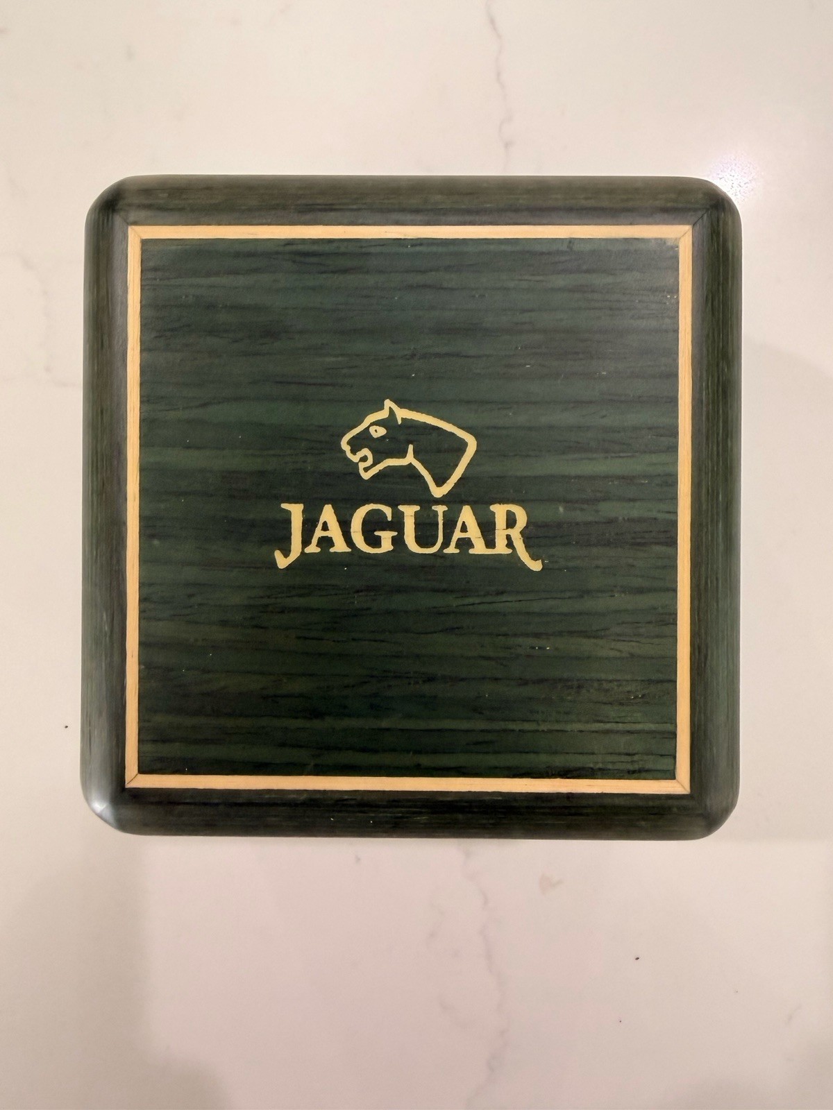 Authentic JAGUAR Swiss Watch Box Luxury Wood Grain Display Case & Pillow Mint