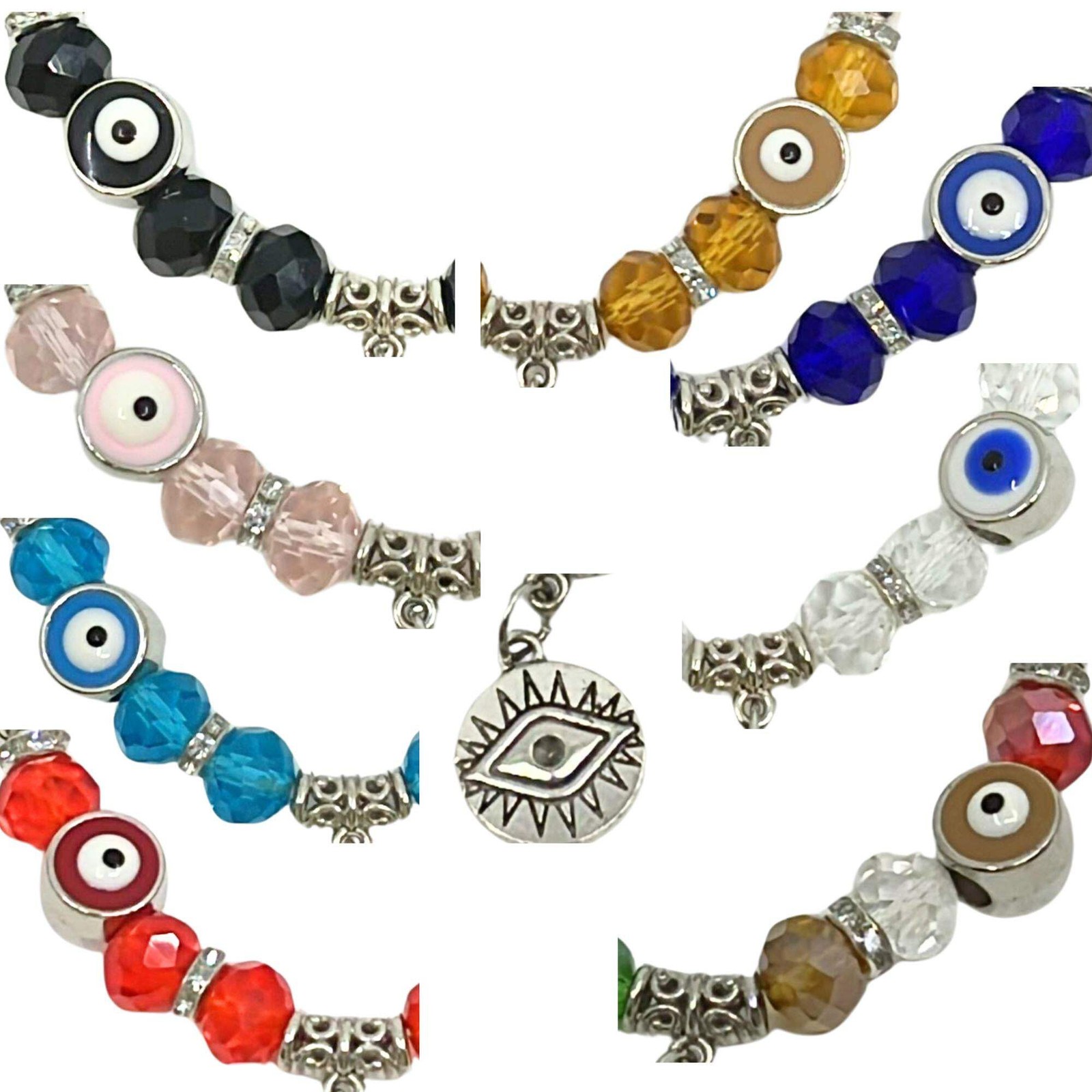 Evil Eye Colorful Bead Bracelet: 1 Pack