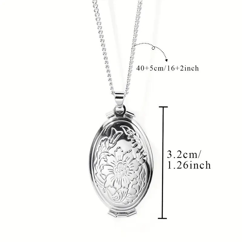 Silver Multi Photo Locket Necklace Expandable Family Memory Keepsake Pendant Gif