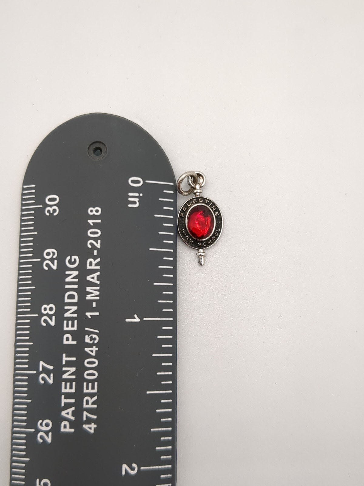 Palestine High School Charm Kinney Sterling Garnet Gemstone