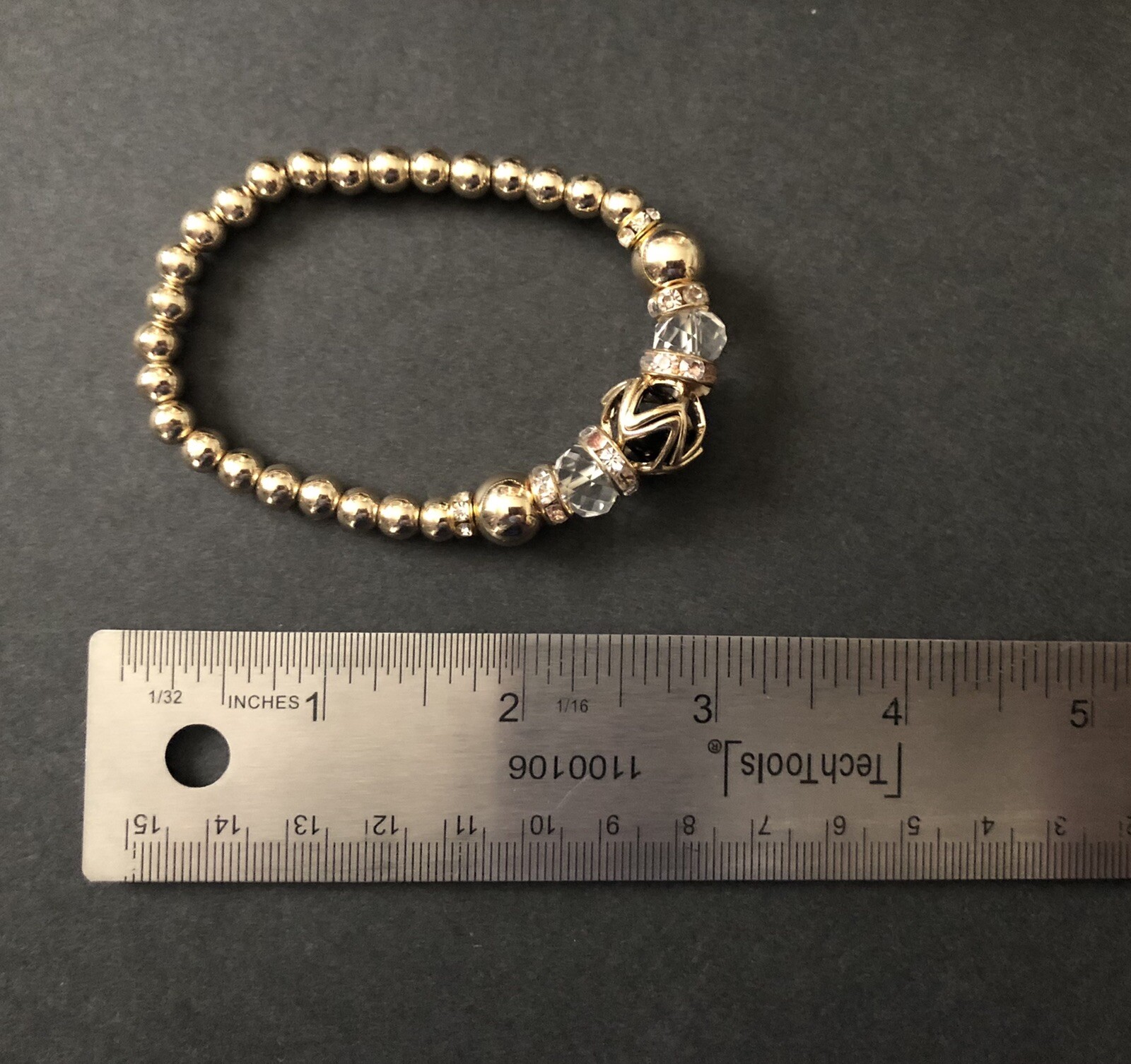 Contemporary Beaded Stretch Bracelet Fashion Costume Jewelry 6059 GO2.4D23