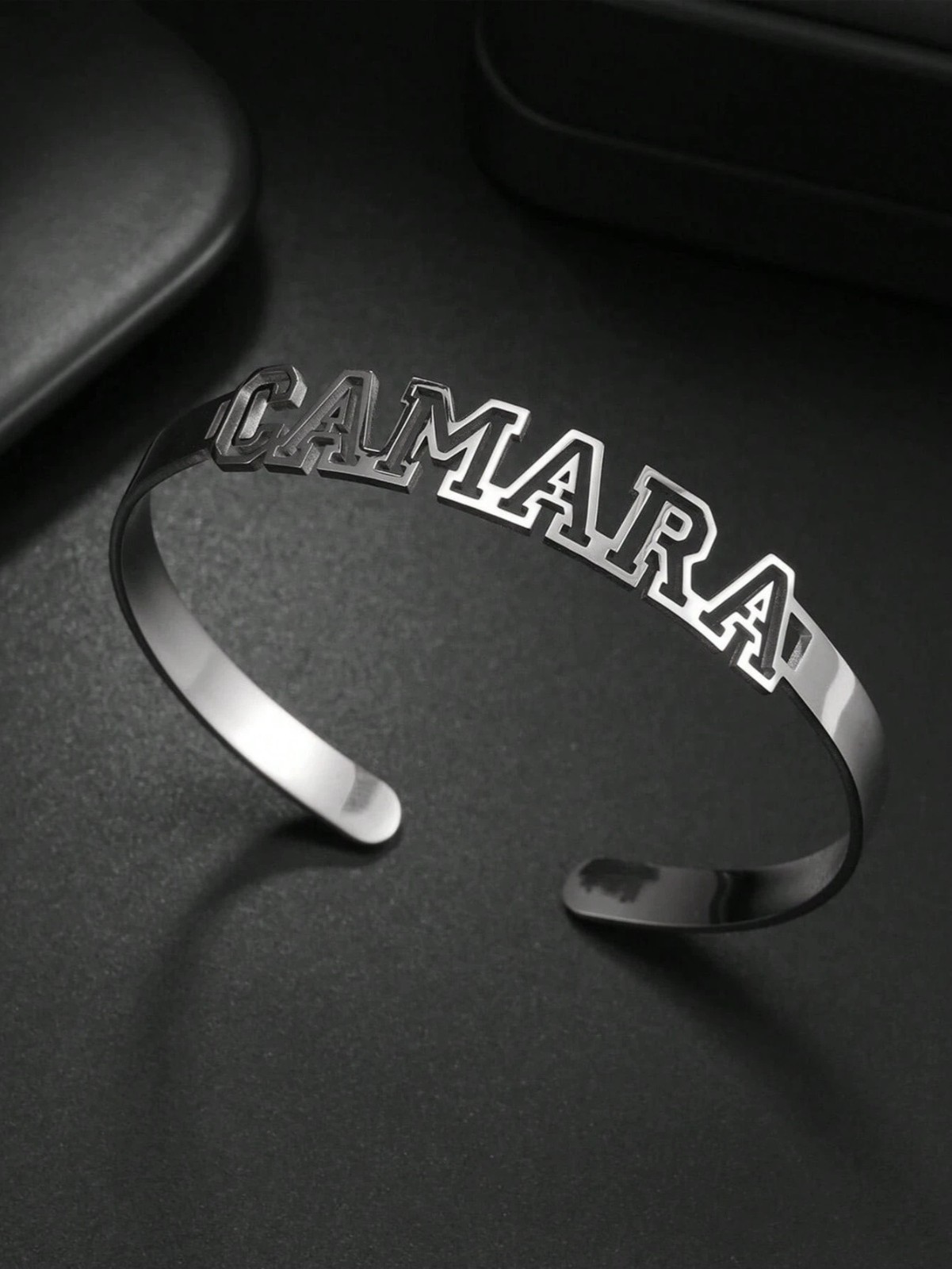 Custom Name Bangle Heart Nameplate Open Cuff Bracelet Men Women Jewelry Gift USA