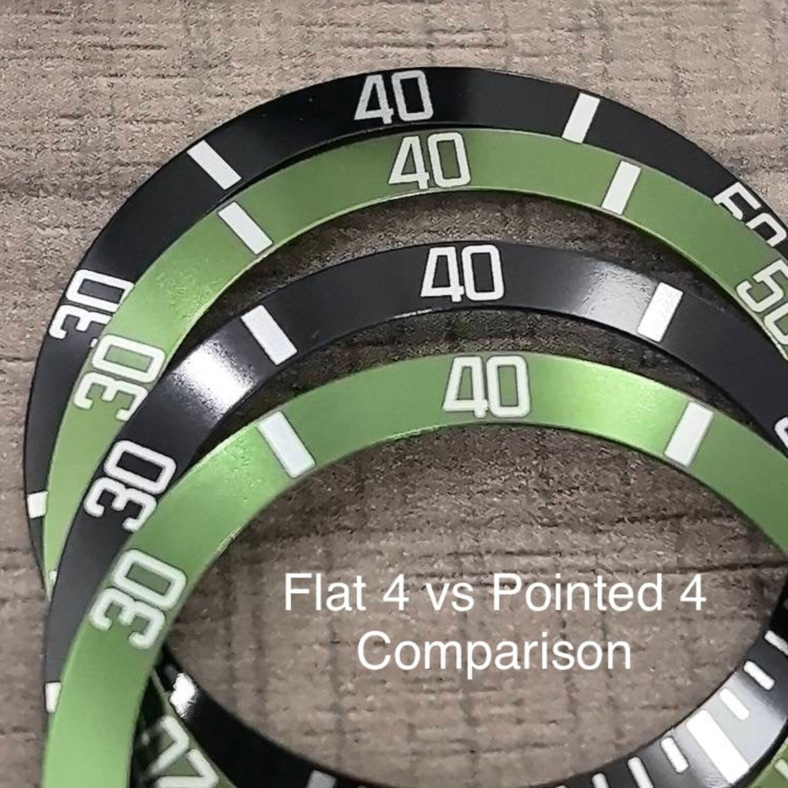 HORLOGEAR (Green) Flat 4 Bezel Insert for Rolex Submariner Kermit 16610LV PEARL